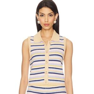 Lovers + Friends Striped Polo Tank